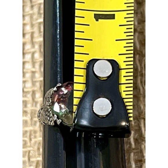 Vintage Sterling Silver Mystic Topaz Ring Sz 8.25 Ornate Fancy Sparkle - Picture 7 of 7